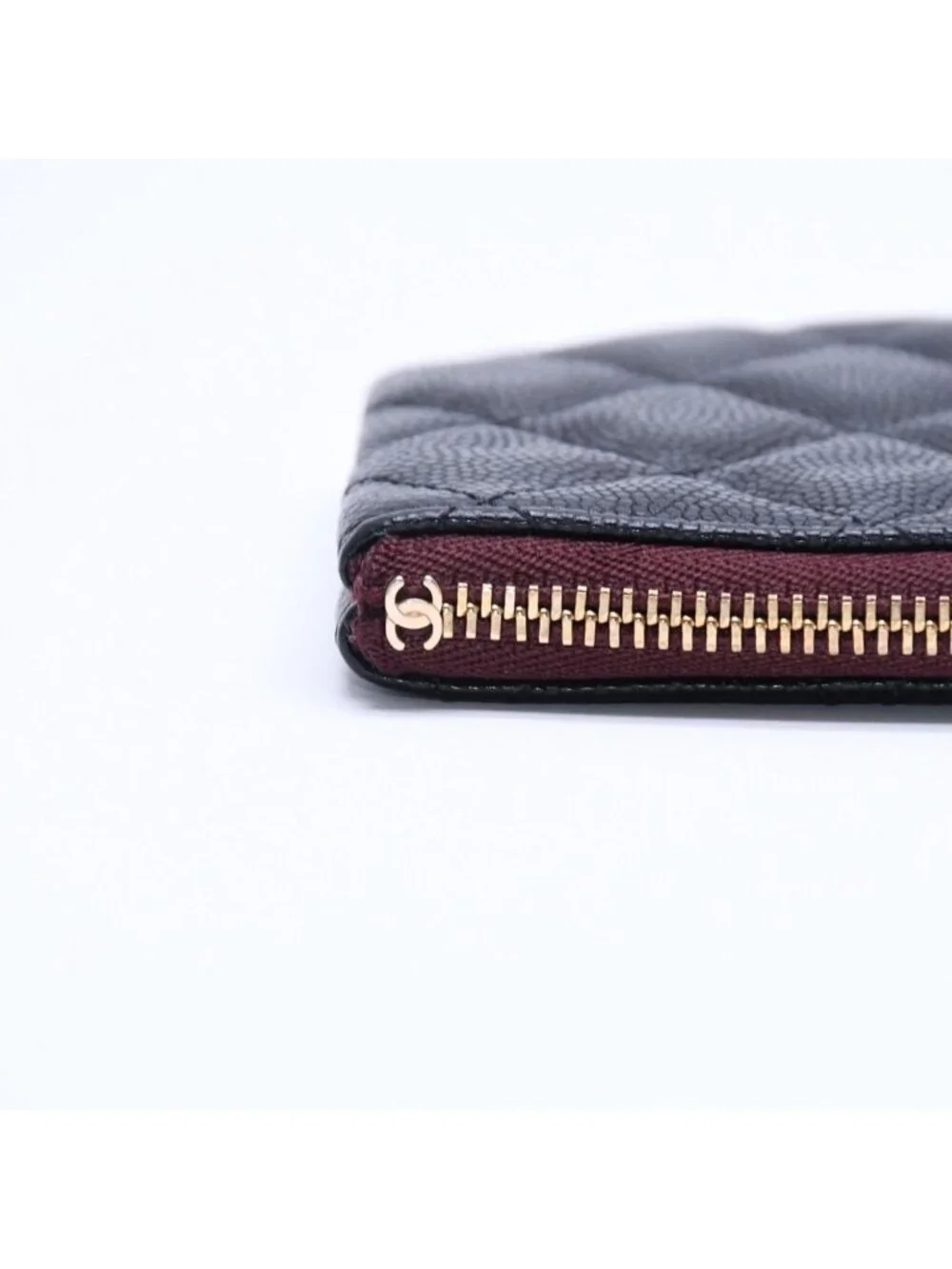 Chanel Classic Mini Pouch Stand CC Logo Caviar Leather
